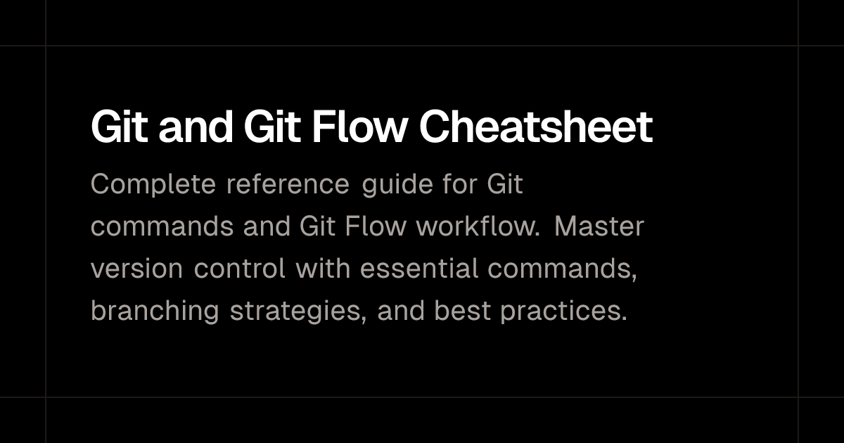 Git and Git Flow Cheatsheet | Cheatsheets - Developer Reference